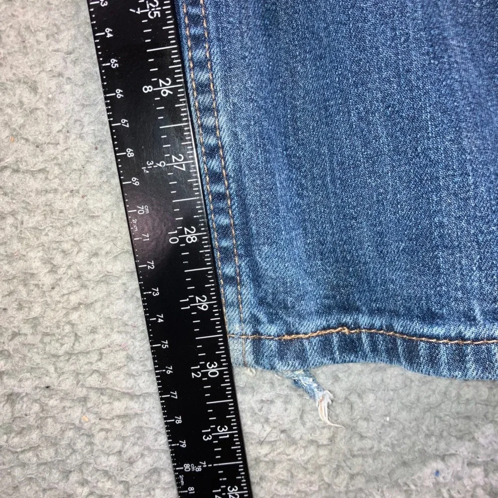 Levi 514 Straight Fit Jeans Mens 34x30 Blue Grunge Distressed Dark Wash Utility